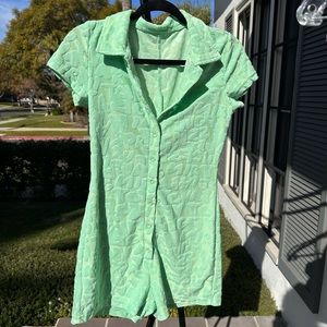 Trendy y2k one piece Romper sea foam green size Medium